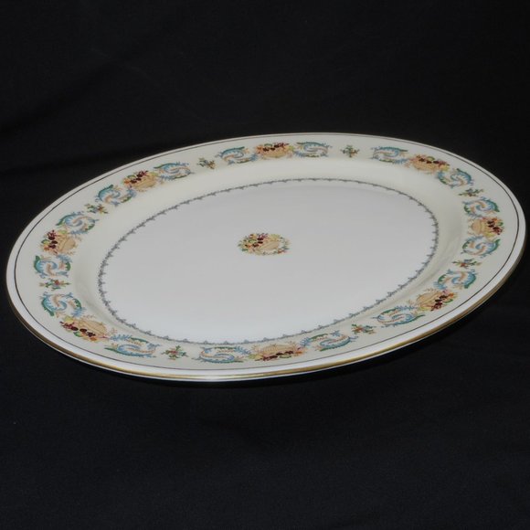rare beautiful large bone china  oval serving platter. Aynsley UK Banquet - Picture 7 of 9